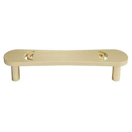 Hapny Home [H557-SB] Solid Brass Cabinet Pull Handle - Horizon Series - Standard Size - Satin Brass Finish - 4&quot; C/C - 4 9/16&quot; L