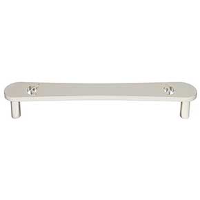 Hapny Home [H558-PN] Solid Brass Cabinet Pull Handle - Horizon Series - oversized - Polished Nickel Finish - 6" C/C - 6 9/16" L