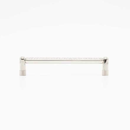 Hapny Home [K572-PN] Solid Brass Cabinet Pull Handle - Knurled Series - Oversized - Polished Nickel Finish - 6" C/C - 6 1/2" L