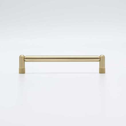 Hapny Home [K572-SB] Solid Brass Cabinet Pull Handle - Knurled Series - Oversized - Satin Brass Finish - 6" C/C - 6 1/2" L