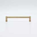 Hapny Home [K572-SB] Solid Brass Cabinet Pull Handle - Knurled Series - Oversized - Satin Brass Finish - 6" C/C - 6 1/2" L