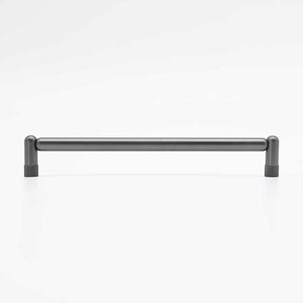 Hapny Home [K573-GP] Solid Brass Cabinet Pull Handle - Knurled Series - Oversized - Graphite Finish - 8&quot; C/C - 8 1/2&quot; L
