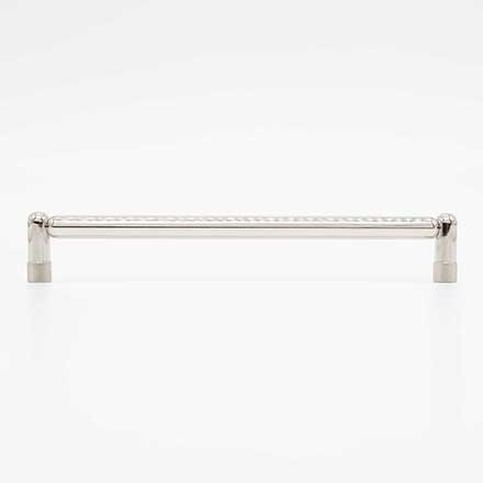 Hapny Home [K573-PN] Solid Brass Cabinet Pull Handle - Knurled Series - Oversized - Polished Nickel Finish - 8" C/C - 8 1/2" L