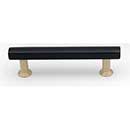 Hapny Home [M564-BSB] Solid Brass Cabinet Pull Handle - Mod Series - Standard Size - Matte Black & Satin Brass Finish - 96mm C/C - 5" L