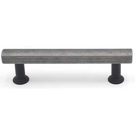 Hapny Home [M564-WMB] Solid Brass Cabinet Pull Handle - Mod Series - Standard Size - Weathered Nickel &amp; Matte Black Finish - 96mm C/C - 5" L