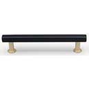 Hapny Home [M565-BSB] Solid Brass Cabinet Pull Handle - Mod Series - Oversized - Matte Black & Satin Brass Finish - 5" C/C - 6 1/4" L