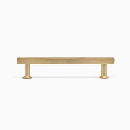 Hapny Home [M565-ULB] Solid Brass Cabinet Pull Handle - Mod Series - Oversized - Satin Brass (Unlacquered) Finish - 5" C/C - 6 1/4" L