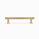 Hapny Home [M565-ULB] Solid Brass Cabinet Pull Handle - Mod Series - Oversized - Satin Brass (Unlacquered) Finish - 5&quot; C/C - 6 1/4&quot; L