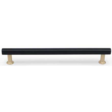 Hapny Home [M566-BSB] Solid Brass Cabinet Pull Handle - Mod Series - Oversized - Matte Black &amp; Satin Brass Finish - 8" C/C - 9 1/4" L