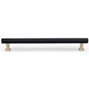 Hapny Home [M566-BSB] Solid Brass Cabinet Pull Handle - Mod Series - Oversized - Matte Black & Satin Brass Finish - 8" C/C - 9 1/4" L