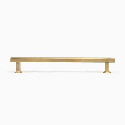 Hapny Home [M566-ULB] Solid Brass Cabinet Pull Handle - Mod Series - Oversized - Satin Brass (Unlacquered) Finish - 8&quot; C/C - 9 1/4&quot; L