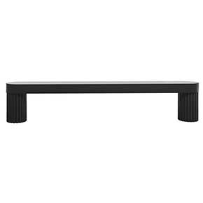 Hapny Home [R509-MB] Solid Brass Cabinet Pull Handle - Ribbed Series - Oversized - Matte Black Finish - 5" C/C - 5 9/16" L