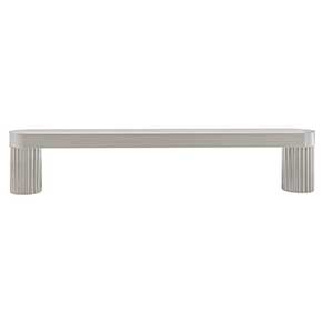 Hapny Home [R509-SN] Solid Brass Cabinet Pull Handle - Ribbed Series - Oversized - Satin Nickel Finish - 5" C/C - 5 9/16" L