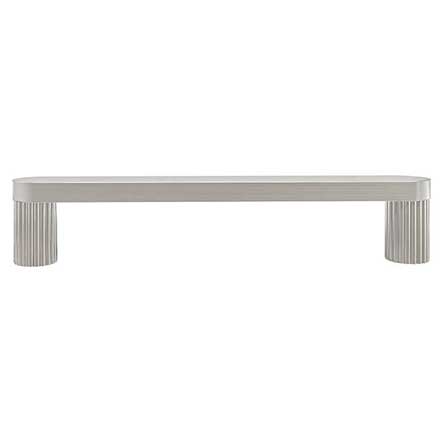 Hapny Home [R509-SN] Solid Brass Cabinet Pull Handle - Ribbed Series - Oversized - Satin Nickel Finish - 5&quot; C/C - 5 9/16&quot; L