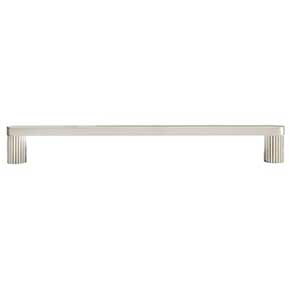 Hapny Home [R510-PN] Solid Brass Cabinet Pull Handle - Ribbed Series - Oversized - Polished Nickel Finish - 8" C/C - 8 5/8" L