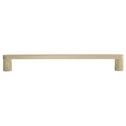 Hapny Home [R510-SB] Solid Brass Cabinet Pull Handle - Ribbed Series - Oversized - Satin Brass Finish - 8&quot; C/C - 8 5/8&quot; L