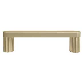 Hapny Home [R508-SB] Solid Brass Cabinet Pull Handle - Ribbed Series - Standard Size - Satin Brass Finish - 96mm C/C - 4 3/8" L
