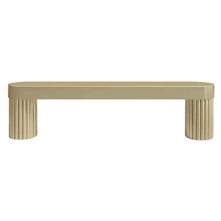 Hapny Home [R508-SB] Solid Brass Cabinet Pull Handle - Ribbed Series - Standard Size - Satin Brass Finish - 96mm C/C - 4 3/8&quot; L