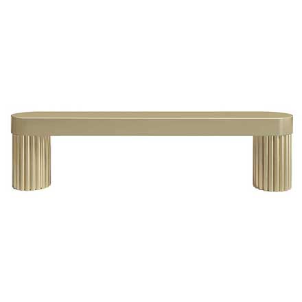 Hapny Home [R508-SB] Solid Brass Cabinet Pull Handle - Ribbed Series - Standard Size - Satin Brass Finish - 96mm C/C - 4 3/8&quot; L