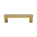 Hapny Home [R508-ULPB] Solid Brass Cabinet Pull Handle - Ribbed Series - Standard Size - Unlacquered Brass Finish - 96mm C/C - 4 3/8" L