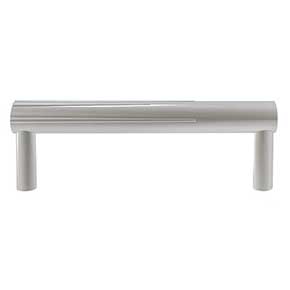 Hapny Home [SU536-SN] Solid Brass Cabinet Pull Handle - Sunburst Series - Standard Size - Satin Nickel Finish - 4" C/C - 4 3/8" L