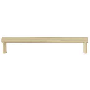 Hapny Home [SU538-SB] Solid Brass Cabinet Pull Handle - Sunburst Series - Oversized - Satin Brass Finish - 8" C/C - 8 3/8" L