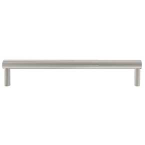 Hapny Home [SU538-SN] Solid Brass Cabinet Pull Handle - Sunburst Series - Oversized - Satin Nickel Finish - 8" C/C - 8 3/8" L