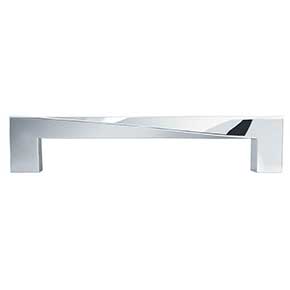 Hapny Home [TW544-PC] Solid Brass Cabinet Pull Handle - Twist Series - Oversized - Polished Chrome Finish - 5" C/C - 5 9/16" L