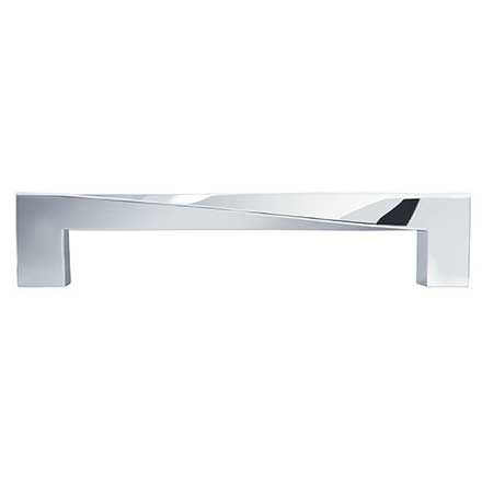Hapny Home [TW544-PC] Solid Brass Cabinet Pull Handle - Twist Series - Oversized - Polished Chrome Finish - 5&quot; C/C - 5 9/16&quot; L