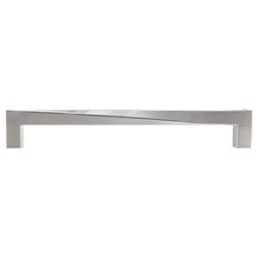 Hapny Home [TW545-SN] Solid Brass Cabinet Pull Handle - Twist Series - Oversized - Satin Nickel Finish - 8" C/C - 8 9/16" L