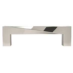 Hapny Home [TW543-PN] Solid Brass Cabinet Pull Handle - Twist Series - Standard Size - Polished Nickel Finish - 96mm C/C - 4 5/16" L