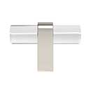 Hapny Home [C02-PN] Arcylic & Solid Brass Cabinet T-Knob - Clarity Series - Clear - Polished Nickel Stem - 2" L