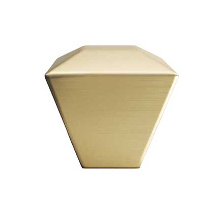 Hapny Home [D07-SB] Solid Brass Cabinet Knob - Diamond Series - Satin Brass Finish - 1 3/8&quot; Sq.