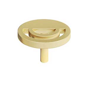 Hapny Home [H22-SB] Solid Brass Cabinet Knob - Horizon Series - Satin Brass Finish - 1 1/2