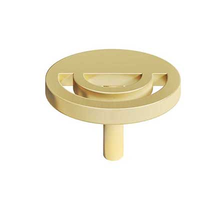 Hapny Home [H22-SB] Solid Brass Cabinet Knob - Horizon Series - Satin Brass Finish - 1 1/2&quot; Dia.