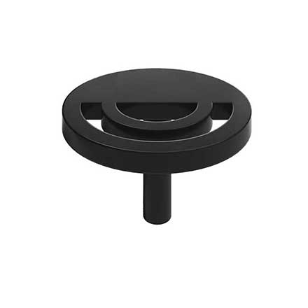 Hapny Home [H22-MB] Solid Brass Cabinet Knob - Horizon Series - Matte Black Finish - 1 1/2&quot; Dia.