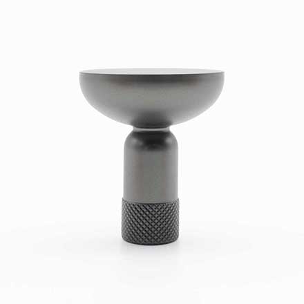 Hapny Home [K32-GP] Solid Brass Cabinet Knob - Knurled Series - Graphite Finish - 1 3/16&quot; Dia.
