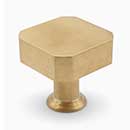 Hapny Home [M28-ULB] Solid Brass Cabinet Knob - Mod Series - Satin Brass (Unlacquered) Finish - 1 3/16" Sq.