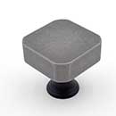 Hapny Home [M28-WMB] Solid Brass Cabinet Knob - Mod Series - Weathered Nickel & Matte Black Finish - 1 3/16" Sq.