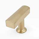 Hapny Home [M30-ULB] Solid Brass Cabinet T-Knob - Mod Series - Satin Brass (Unlacquered) Finish - 1 3/4" L