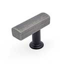 Hapny Home [M30-WMB] Solid Brass Cabinet T-Knob - Mod Series - Weathered Nickel & Matte Black Finish - 1 3/4" L