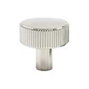 Hapny Home [R04-PN] Solid Brass Cabinet Knob - Ribbed Series - Polished Nickel Finish - 1 3/8" Dia.