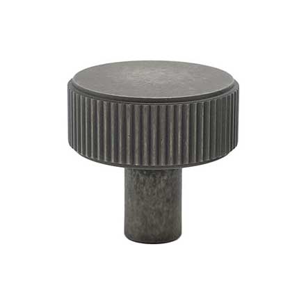 Hapny Home [R04-WN] Solid Brass Cabinet Knob - Ribbed Series - Weathered Nickel Finish - 1 3/8&quot; Dia.