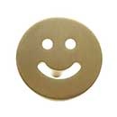 Hapny Home [SM25-SB] Solid Brass Cabinet Knob - Smiley Series - Satin Brass Finish - 1 1/2&quot; Dia.