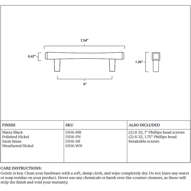 Hapny Home D516 Cabinet Pull Handle Hapny Home D516 Cabinet Pull Handle