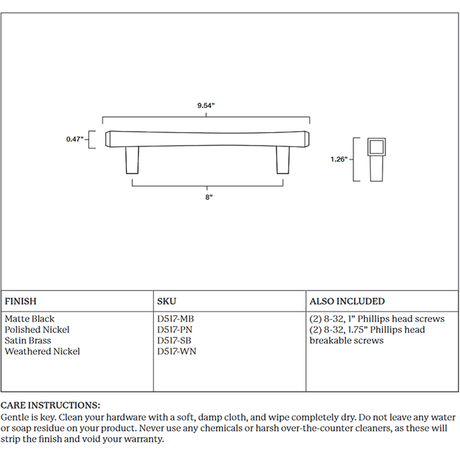 Hapny Home D517 Cabinet Pull Handle Hapny Home D517 Cabinet Pull Handle