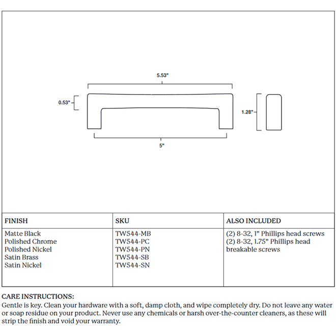 Hapny Home TW544 Cabinet Pull Handle Hapny Home TW544 Cabinet Pull Handle