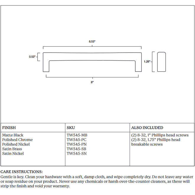 Hapny Home TW545 Cabinet Pull Handle Hapny Home TW545 Cabinet Pull Handle