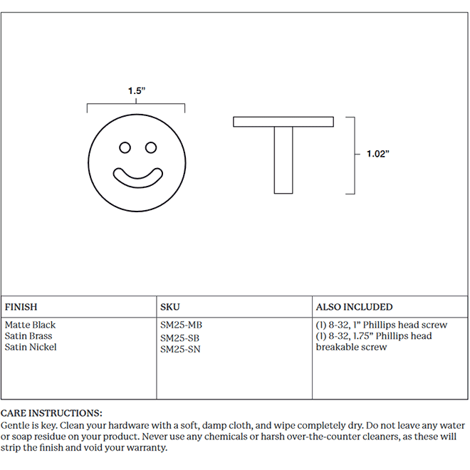 Hapny Home SM25 Cabinet Knob