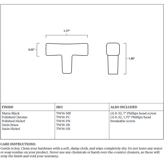 Hapny Home TW16 Cabinet Knob